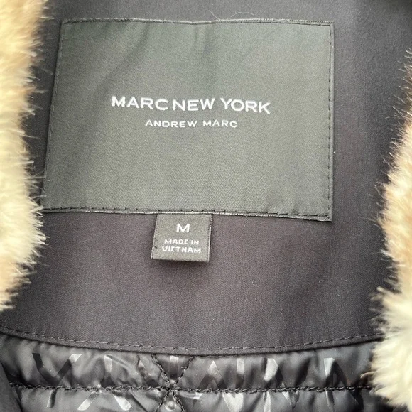 Marc New York Black Jacket with Faux Fur Collar Size M - Picture 4 of 12